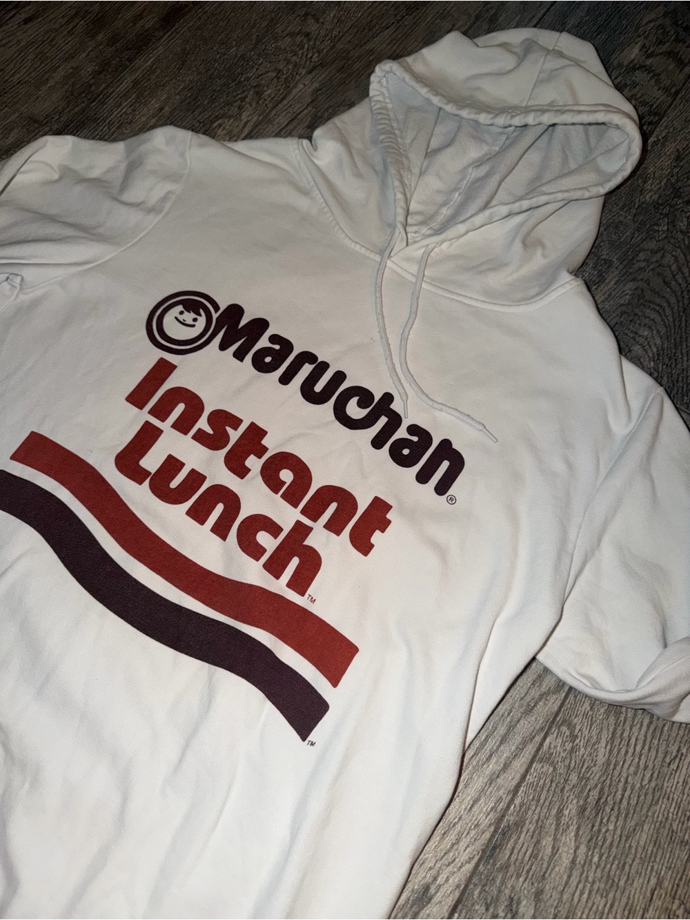 Maruchan Instant Lunch Graphic Hoodie Small White Ramen Sweatshirt